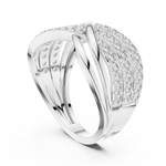 14K Solid Gold Lab Diamond Crossover Ring, White Gold, view 1