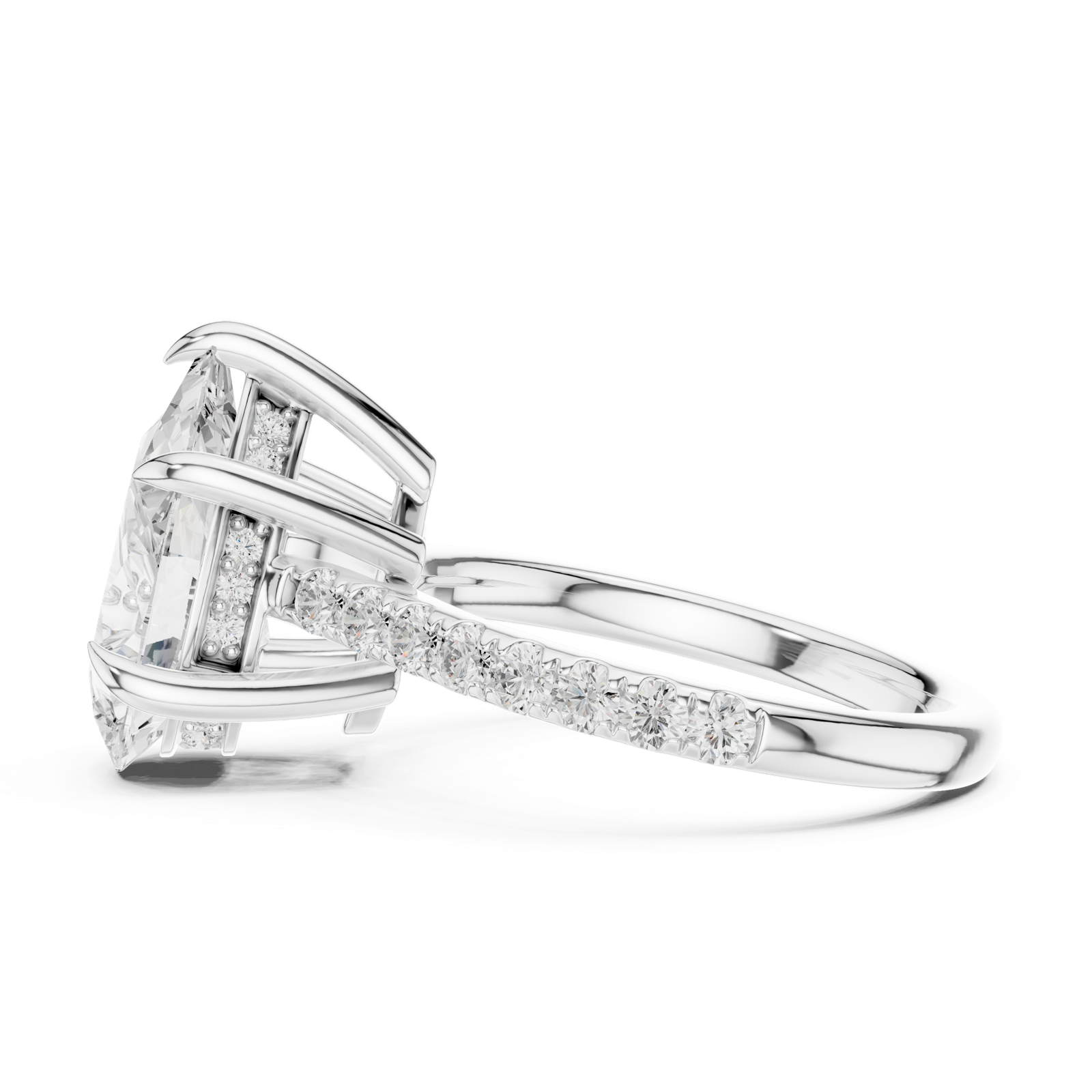 Gold Ring DDLR-1028, White Gold, view 3