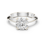 Gold Jewelry L36-8, Round center stone, White Gold