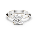 Gold Jewelry L36-8, Round center stone, White Gold