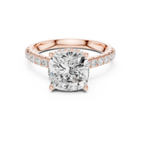 14K Solid Gold Lab Diamond Solitaire Ring, Rose Gold, view 4