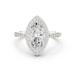 Gold Ring DDLR-349, Marquise center stone, White Gold