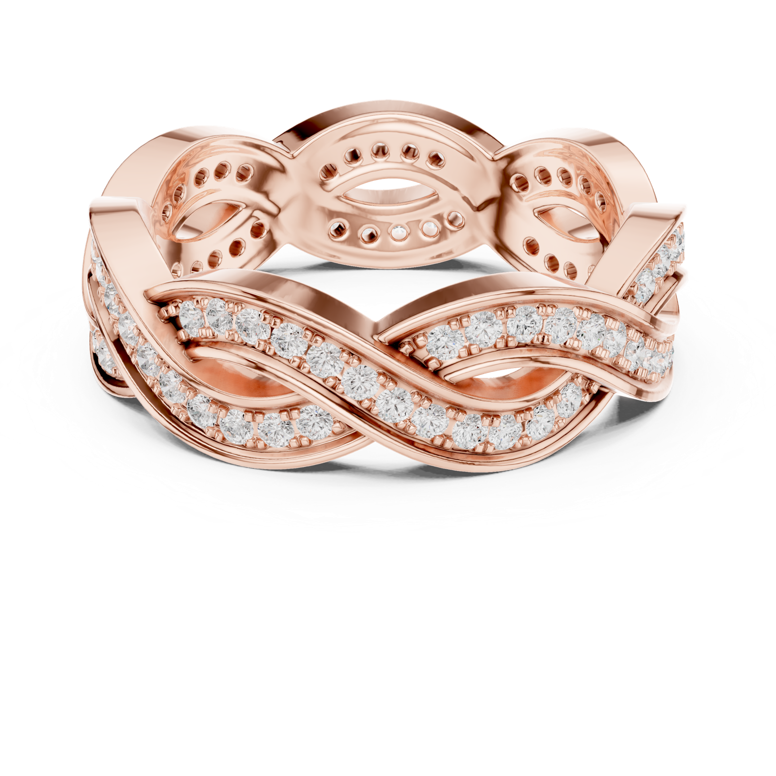 Gold Ring DDLR-465, Rose Gold, view 4