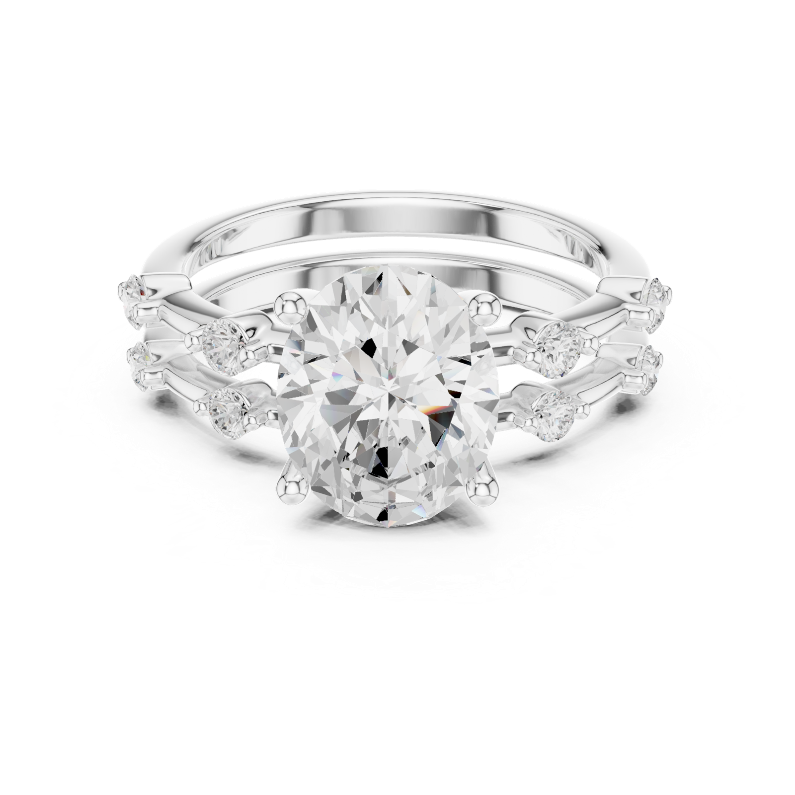 Gold Ring DDLR-441, White Gold, view 4