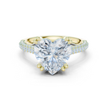 Gold Ring DDLR-260, Heart center stone, Yellow Gold
