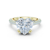 Gold Ring DDLR-260, Heart center stone, Yellow Gold
