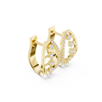14K Solid Gold Lab Diamond Hoop Earrings, Yellow Gold, view 1