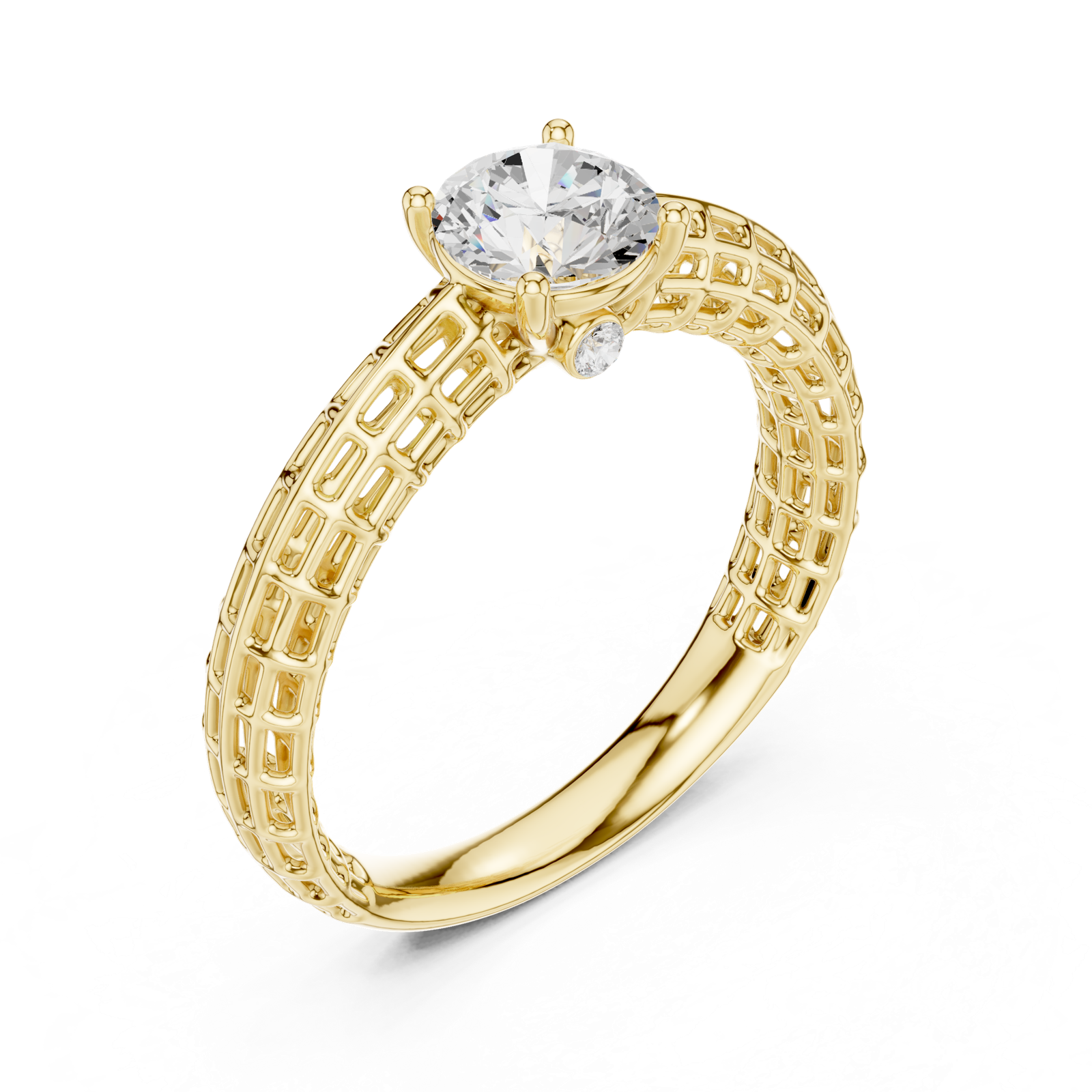 Gold Ring DDLR-810, Yellow Gold, view 2