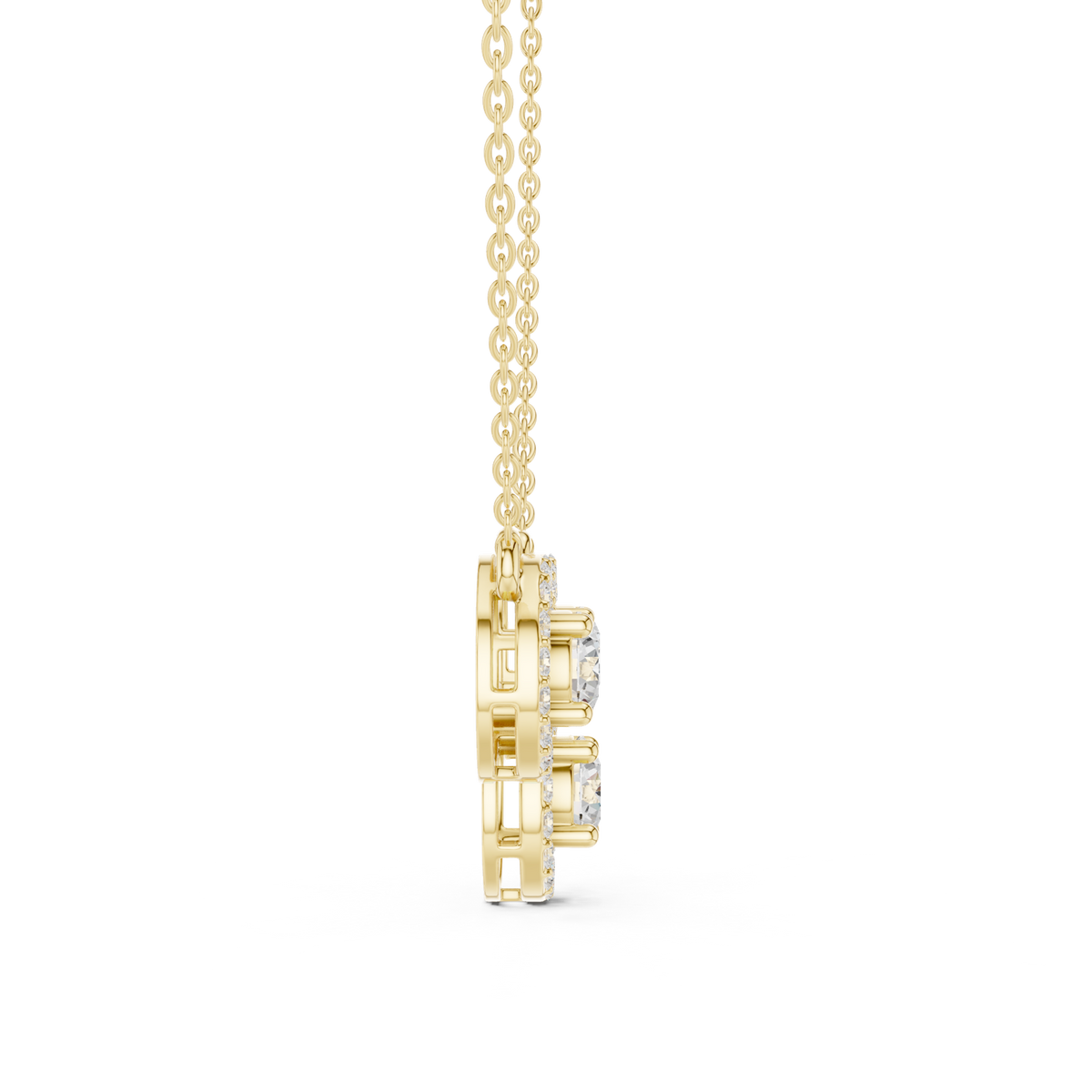 14K Solid Gold Lab Diamond Tennis Necklace, Yellow Gold