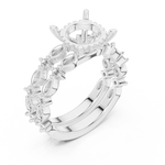 Gold Ring DDLR-301, Round center stone, White Gold, view 2