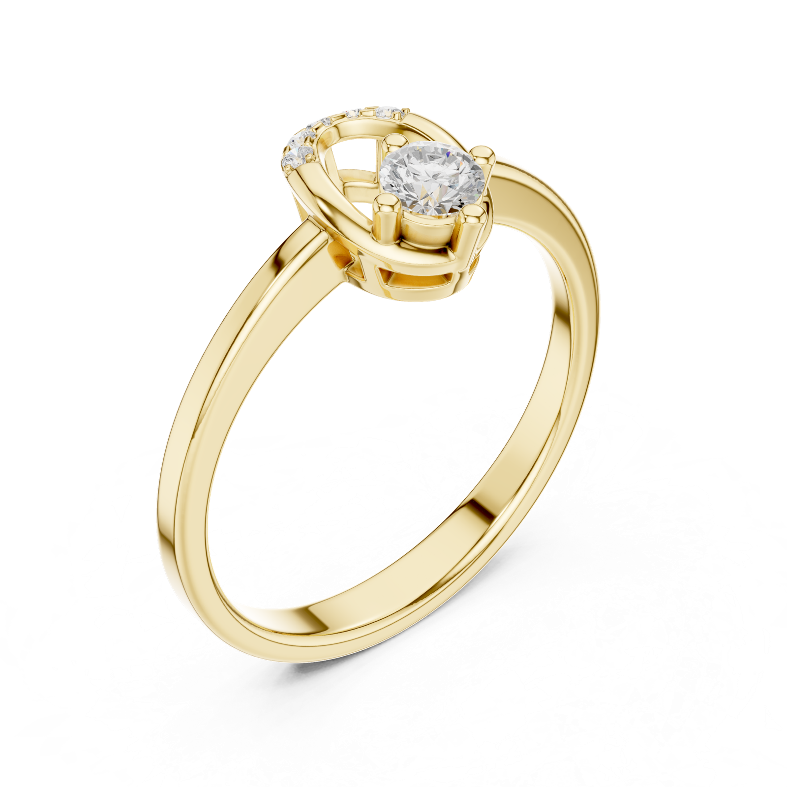 Gold Ring DDLR-840, Yellow Gold, view 2