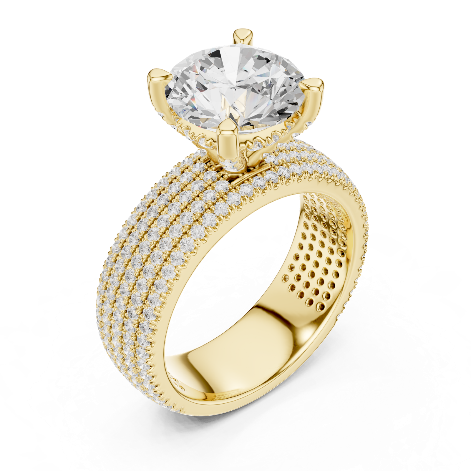Gold Ring DDLR-1021, Yellow Gold, view 2