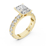 Gold Jewelry L35-63, Radiant center stone, Yellow Gold, view 2