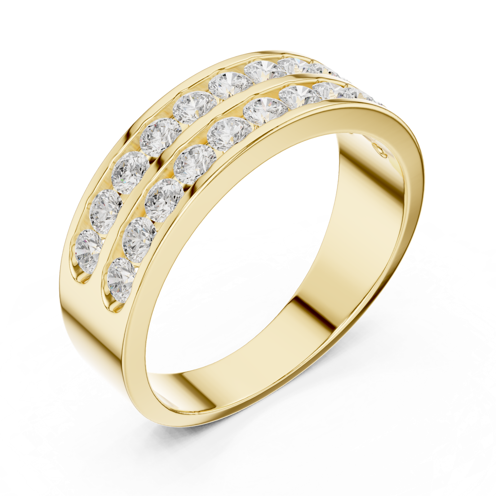 14K Solid Gold Lab Diamond Eternity Ring, Yellow Gold, view 2