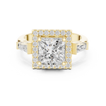 Gold Ring DDLR-342, Princess center stone, Yellow Gold, view 4