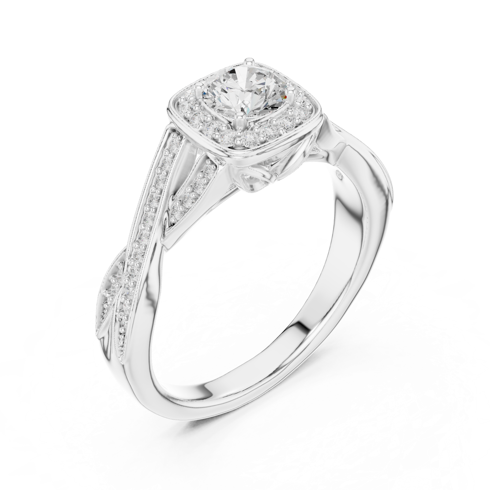 Gold Ring LR-0259, White Gold, view 2