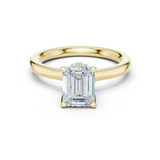 Gold Ring DDLR-176, Emerald center stone, Yellow Gold