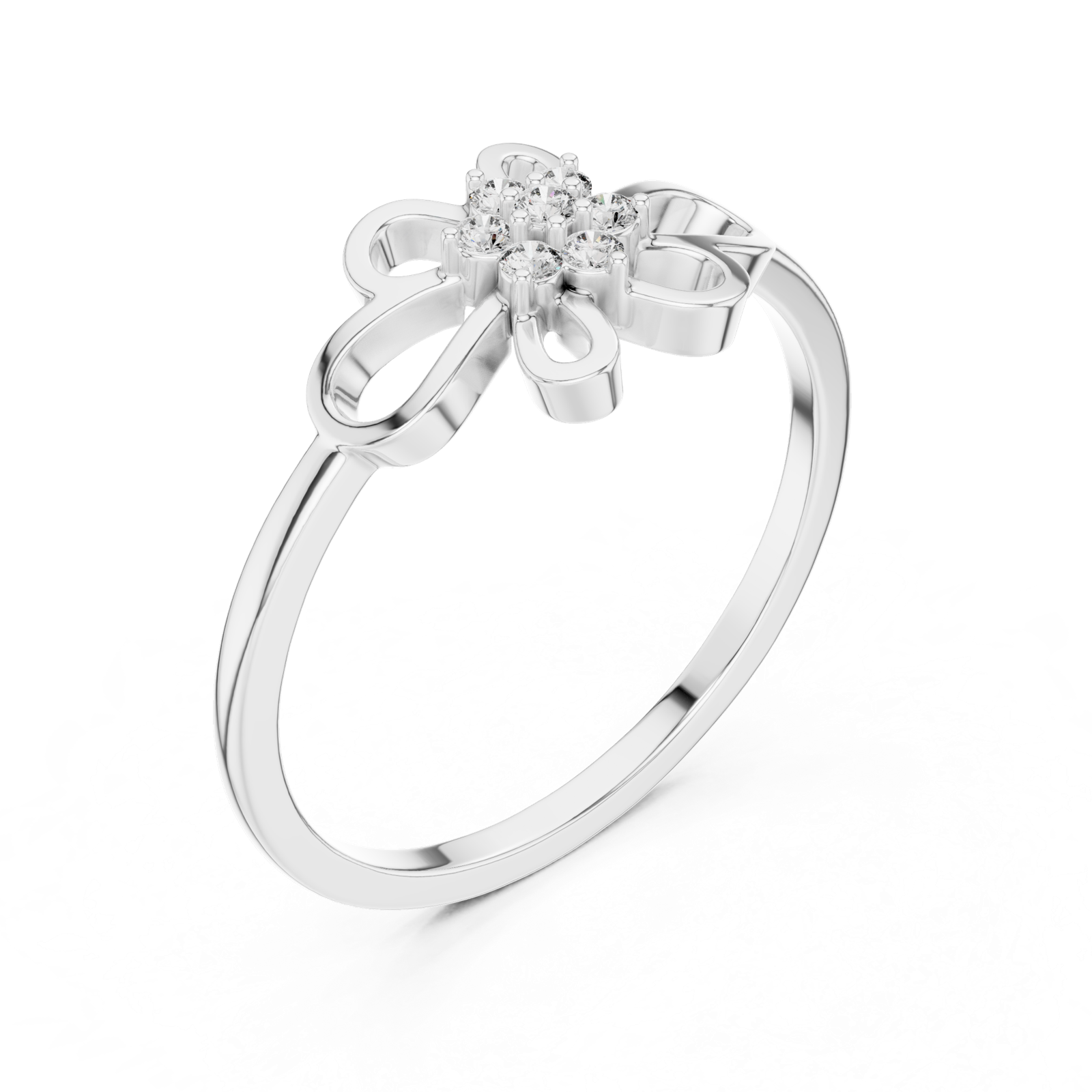 Gold Ring DR-6262, White Gold, view 2
