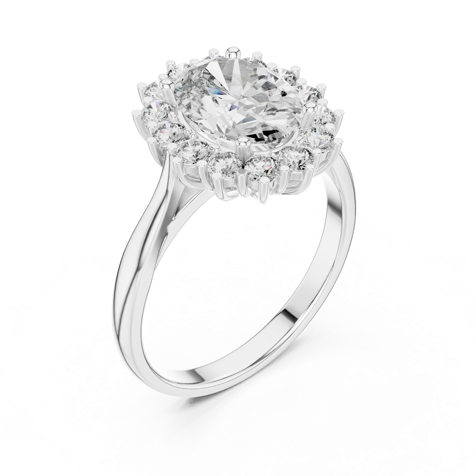 Gold Ring L03-1216, White Gold, view 2