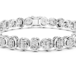 14K Solid Gold Lab Diamond Bracelet, White Gold, view 4