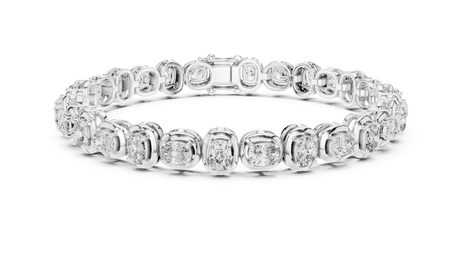 14K Solid Gold Lab Diamond Bracelet, White Gold, view 4