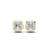 Gold Jewelry, Asscher center stone, Yellow Gold