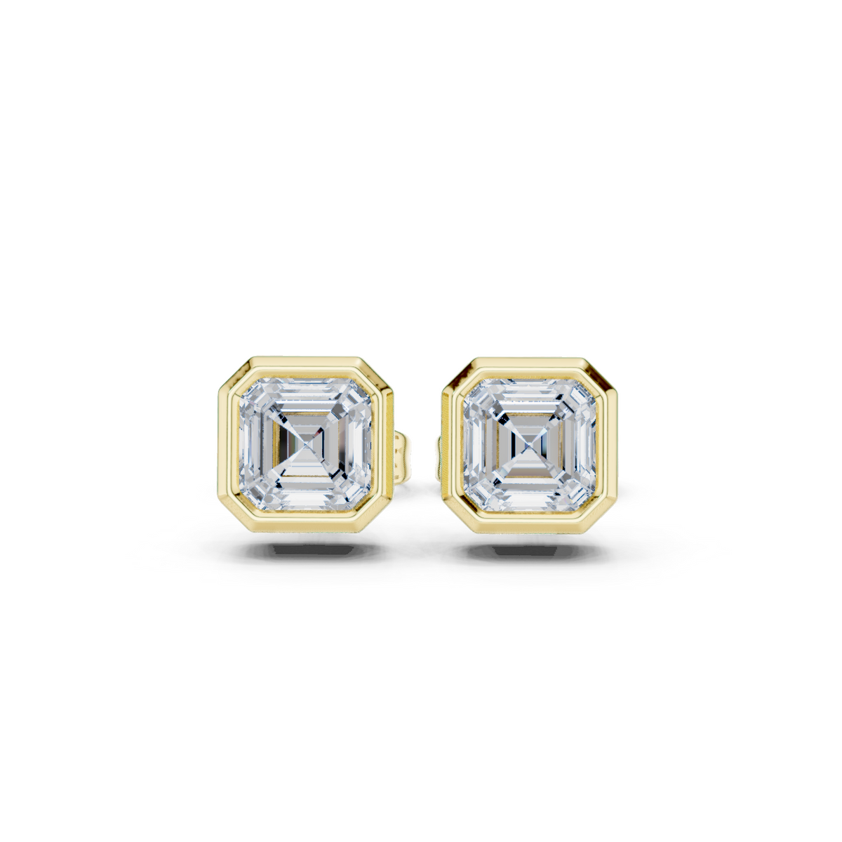 Gold Jewelry, Asscher center stone, Yellow Gold