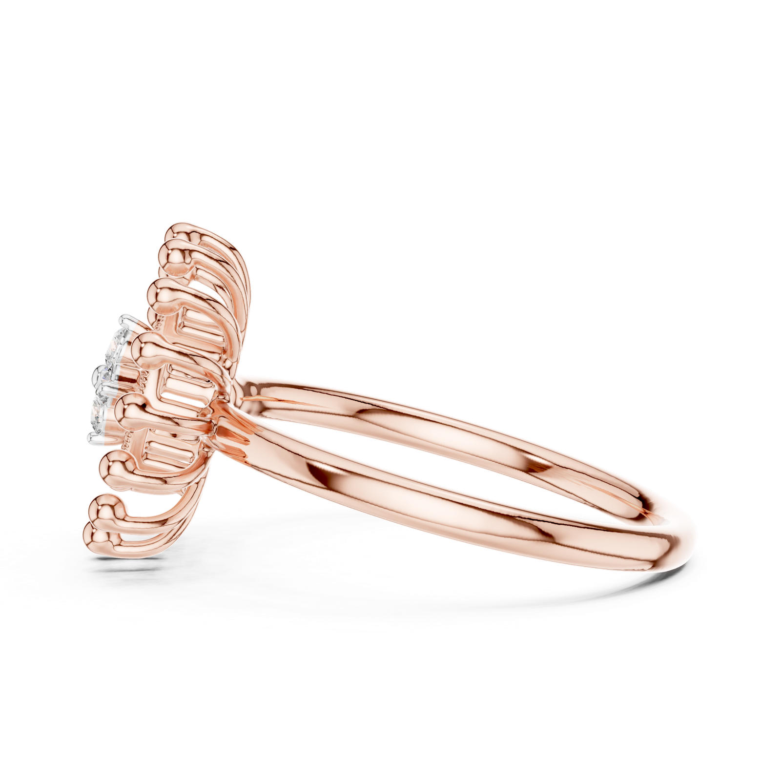 Gold Ring 12-10056@L, Rose Gold, view 3