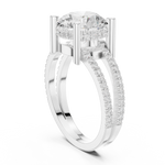 Gold Jewelry L36-13, Round center stone, White Gold, view 1