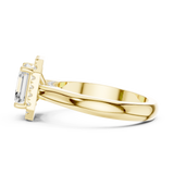 Gold Ring, Asscher center stone, Yellow Gold, view 3