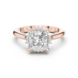 Gold Jewelry L35-123, Princess center stone, Rose Gold