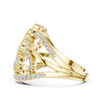 14K Solid Gold Lab Diamond Cluster Ring, Yellow Gold, view 3