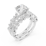 Gold Ring DDLR-443, Pear center stone, White Gold, view 2