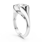 Gold Jewelry L36-4, Cushion center stone, White Gold, view 1