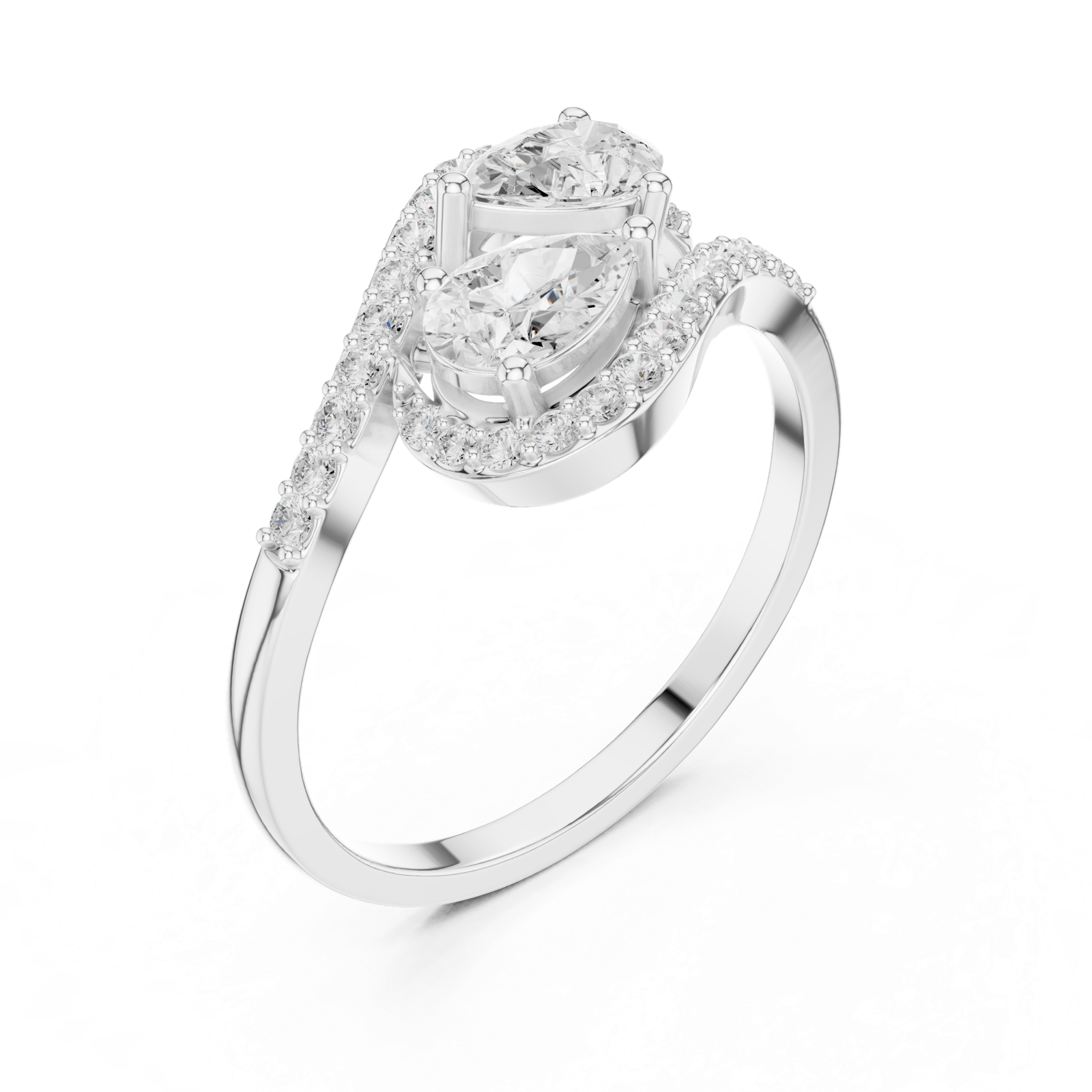 Gold Ring HLR-175, White Gold