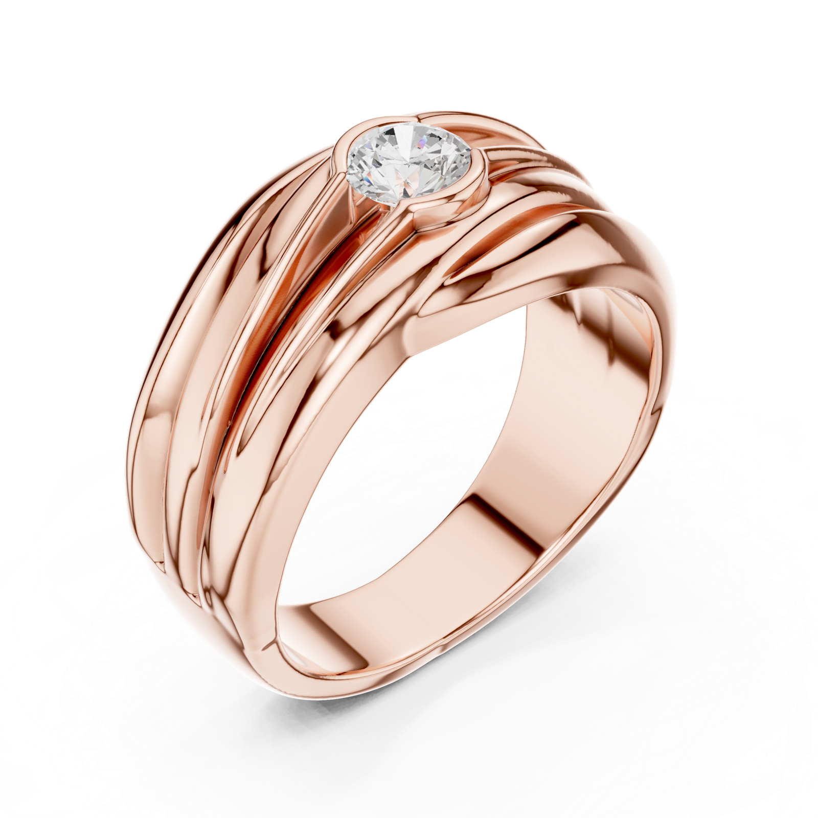 Gold Men's Ring GGR-0020, Rose Gold, view 2