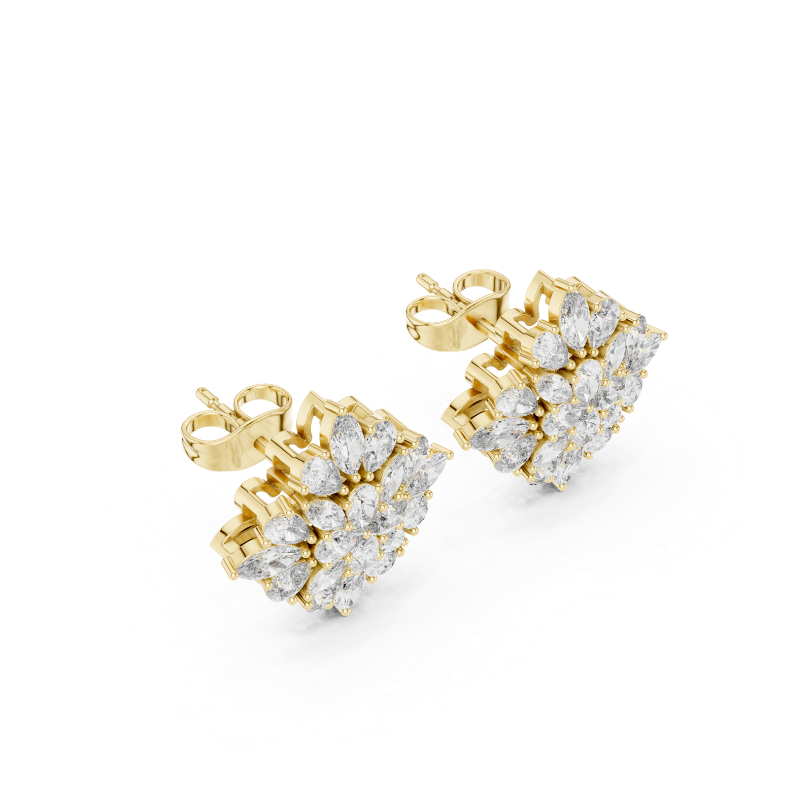 Gold Earrings AGDER-234, Yellow Gold, view 2