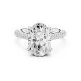 Gold Ring DDLR-260, Oval center stone, White Gold, view 4