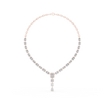 14K Solid Gold Lab Diamond Tennis Necklace, Rose Gold