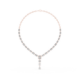14K Solid Gold Lab Diamond Tennis Necklace, Rose Gold