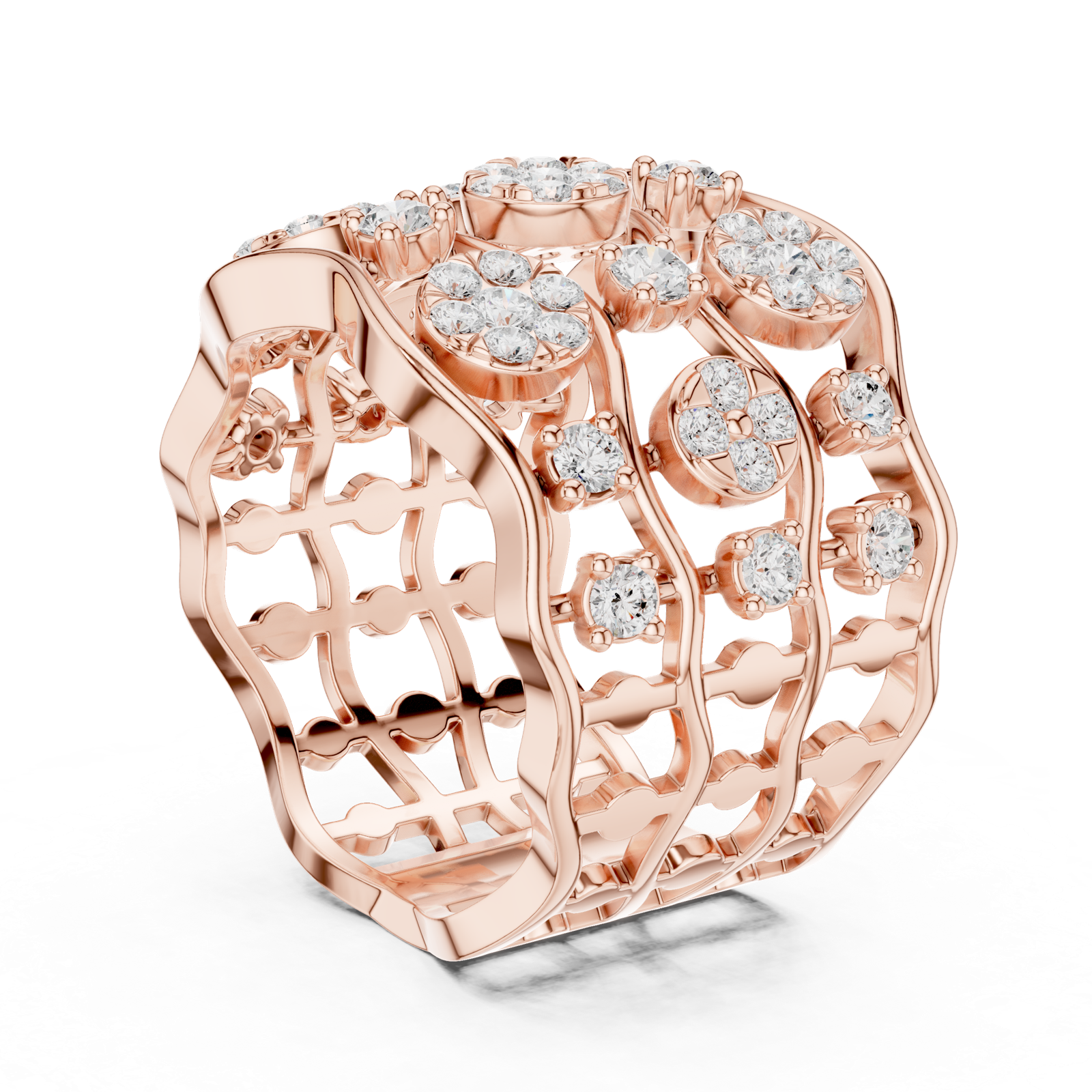 Gold Ring DDLR-813, Rose Gold, view 1
