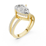 Gold Jewelry L36-13, Pear center stone, Yellow Gold, view 2
