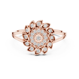 Gold Ring DR-6296, Rose Gold, view 4
