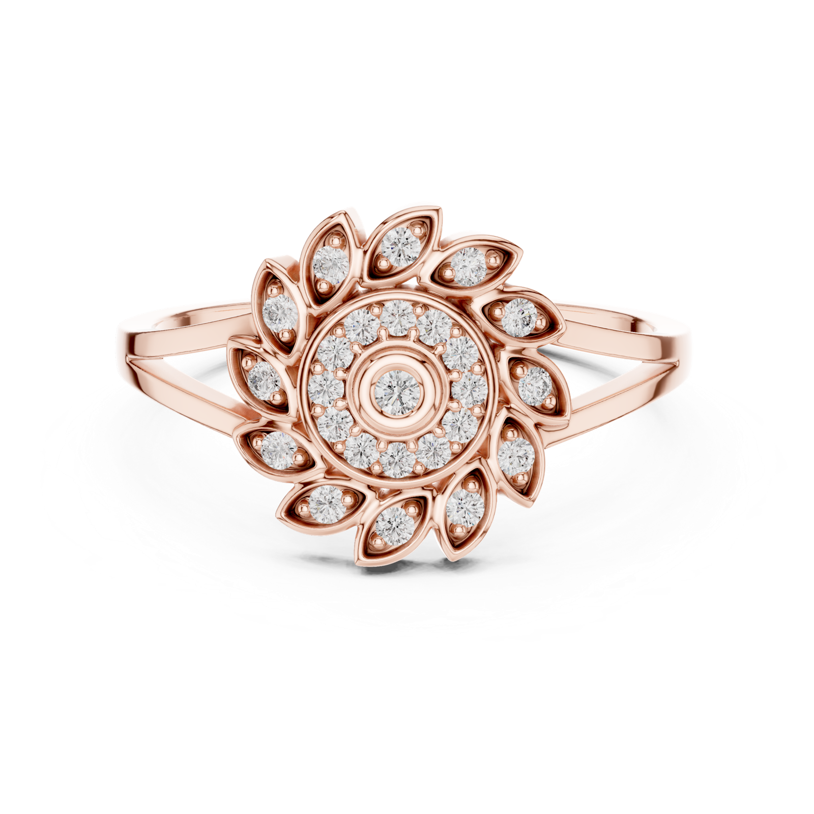 Gold Ring DR-6296, Rose Gold, view 4