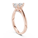 Gold Ring DDLR-163, Pear center stone, Rose Gold, view 1