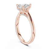 Gold Ring DDLR-163, Pear center stone, Rose Gold, view 1