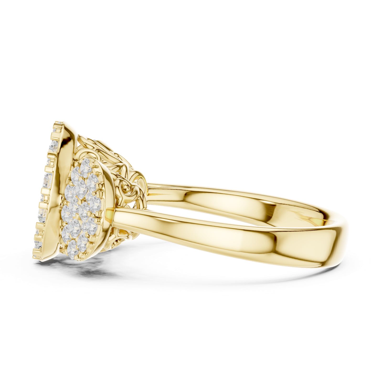 Gold Ring DDLR-779, Yellow Gold, view 3