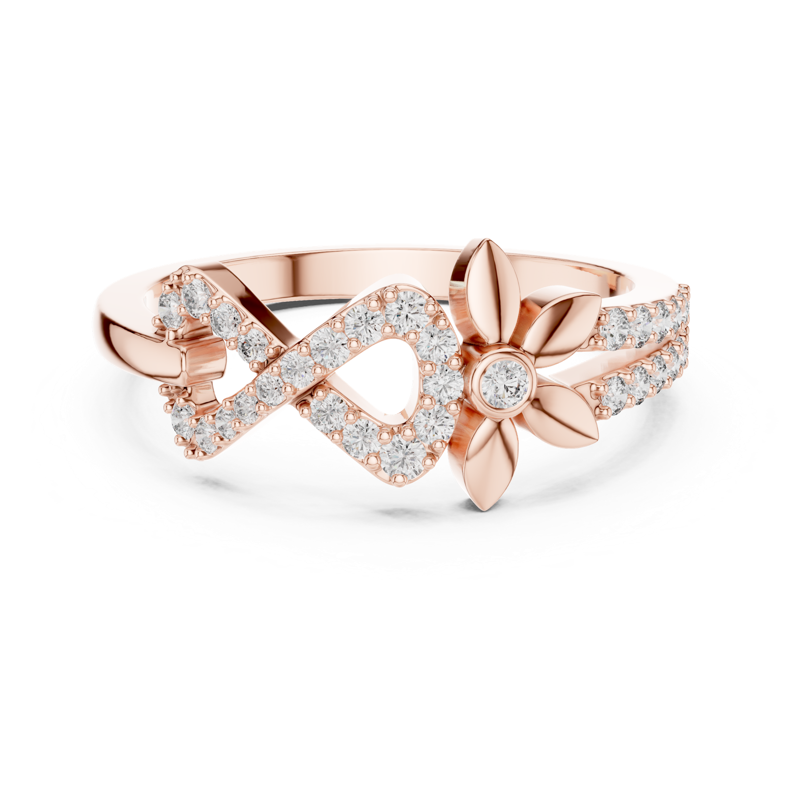Gold Ring LR-01 (78), Rose Gold, view 4