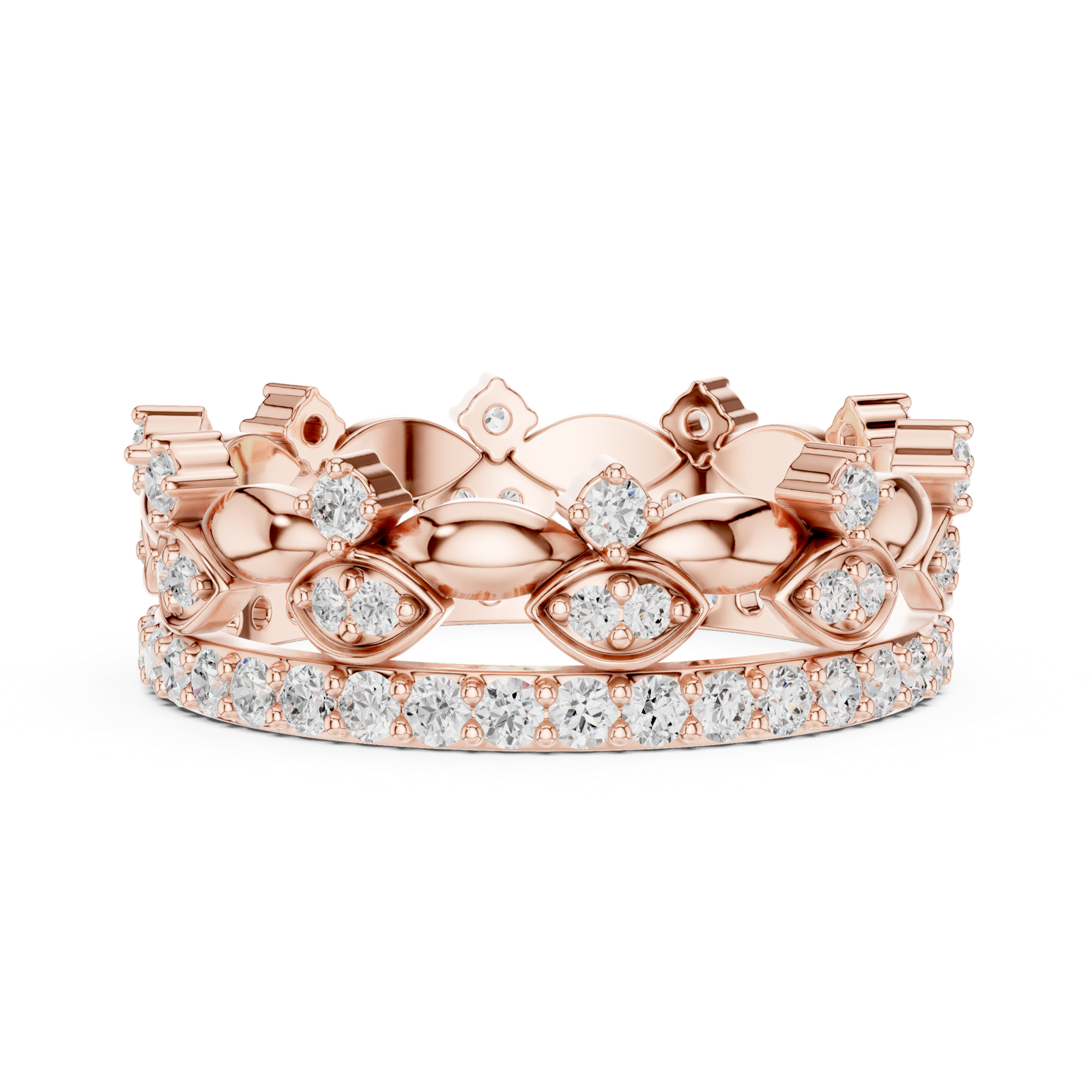 Gold Ring R31, Rose Gold, view 3