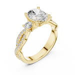 Gold Ring DDLR-281, Oval center stone, Yellow Gold, view 2